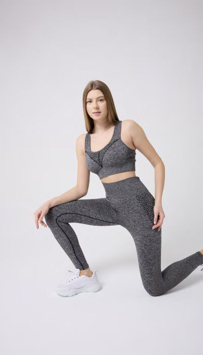 Fileli Melanj Spor Büstiyer - 3