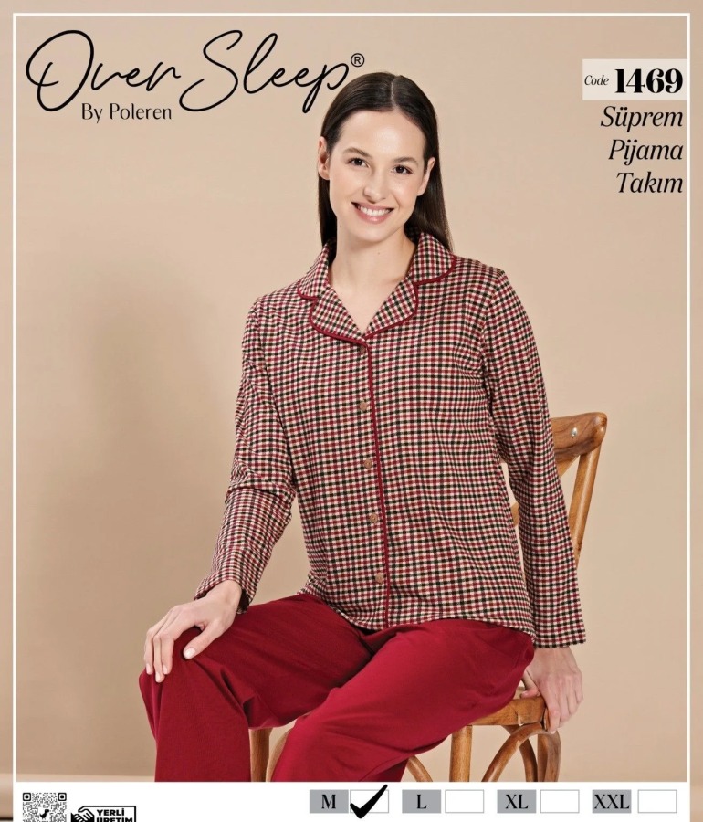 OVER SLEEP 1469 BAYAN Ö.DÜĞ.PİJAMA TAKIM - 1