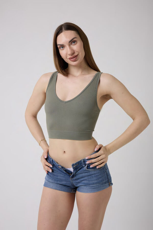 RİPLİ CROP BÜSTİYER - 1